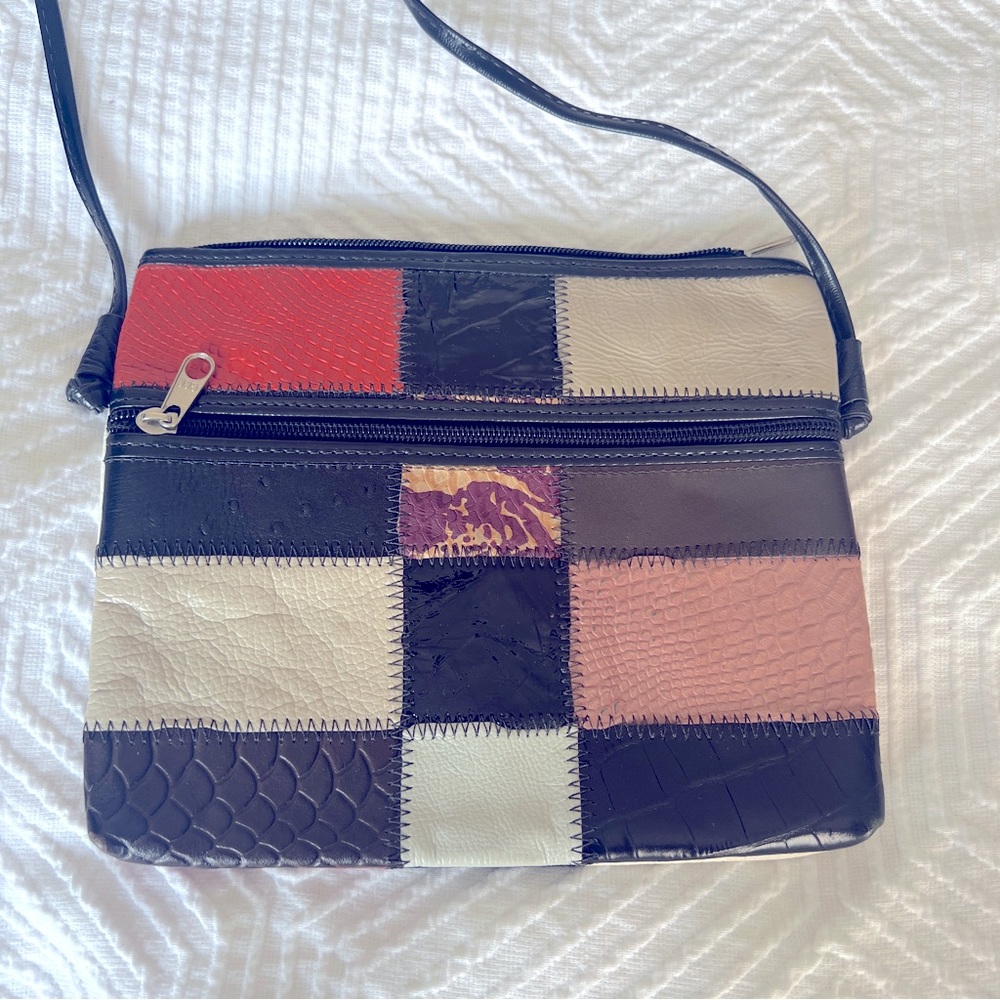 Brazilian 100% Leather Handmade Patchwork Crossbody